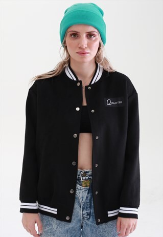 SPACEMAN EMBROIDERED BLACK BOMBER JACKET