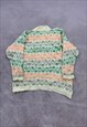 VINTAGE KNITTED JUMPER ABSTRACT PATTERNED KNIT SWEATER