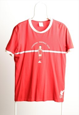 Vintage Adidas Liverpool FC Crewneck Logo Red T-shirt Size L
