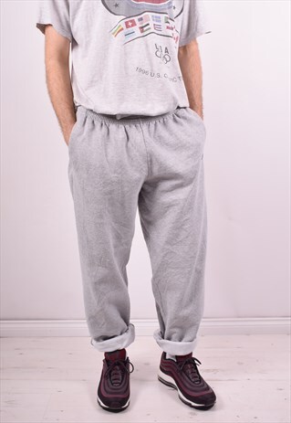 CHAMPION MENS VINTAGE TRACKSUIT TROUSERS W40 L32 GREY 90S