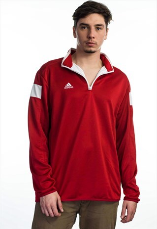 VINTAGE ADIDAS 1/4 ZIP SWEATSHIRT 90S L 12.5