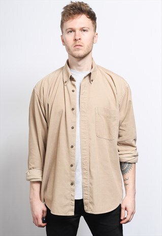VINTAGE CORDUROY CORD SHIRT BEIGE