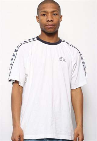 VINTAGE KAPPA TAPE LOGO T-SHIRT WHITE