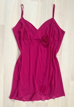 Vintage 90's/Y2K Pink Rose Slip Dress