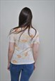 Y2K CUTE FLORAL BLOUSE, YELLOW PULLOVER SHIRT WITH FLOWERS 