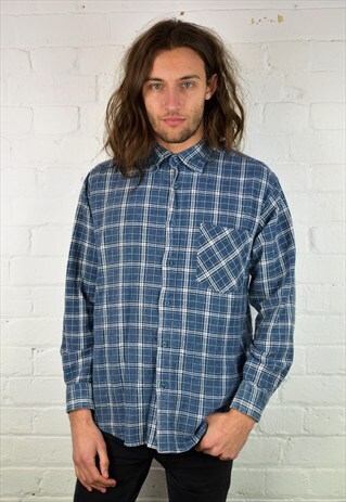 VINTAGE 90'S BRUSHED COTTON CHECKED SHIRT