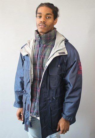 RARE VINTAGE TOMMY HILFIGER COAT WITH INNER PUFFER JACKET
