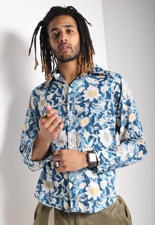 VINTAGE ABSTRACT JAZZY CRAZY PATTERNED SHIRT MULTI