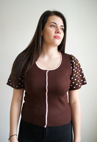 VINTAGE 70'S SHORT SLEEVED TOP