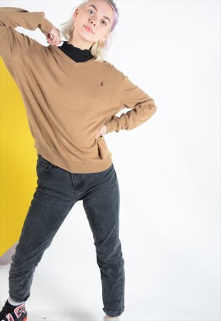 VINTAGE RALPH LAUREN JUMPER IN BROWN