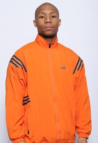 VINTAGE ADIDAS LOGO TRACK JACKET ORANGE