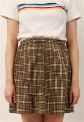 VINTAGE CHECK PLEATED SKIRT