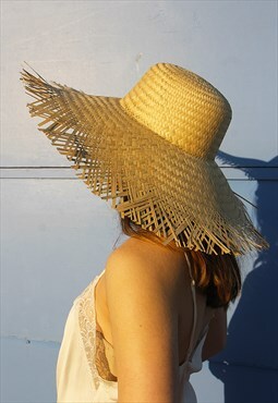 Straw Summer Hat with Extra Wide Brim in Natural