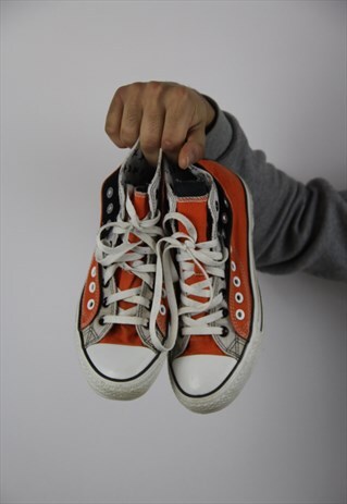 VINTAGE CONVERSE ORANGE PATTERNED TRAINERS