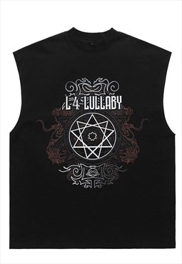 Pentagram tank top surfer vest sleeveless Gothic t-shirt