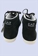 BLACK GENUINE SUEDE HIGH TOP CASUAL TRAINERS