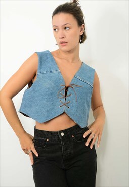 Vintage Reworked Corset Top Reversible Size 6-10 