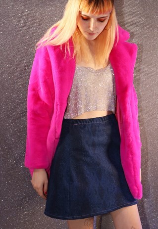 SNAKEPRINT DENIM MINI