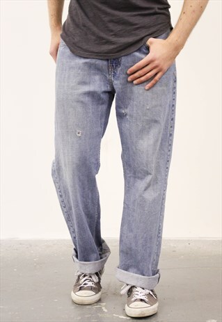 VINTAGE BLUE LEVI'S 569 PAINT JEANS