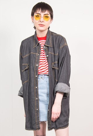 VINTAGE 90'S DENIM OVERSIZED SHIRT