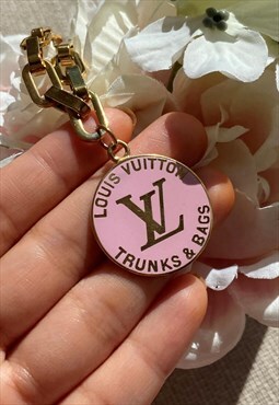 Authentic Louis Vuitton Pink Large Pendant- Reworked Necklac
