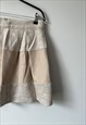 LINE IVORY PLEATED MINI COUNTRY WESTERN SKIRT LARGE