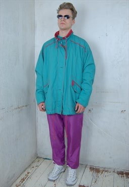 Vintage y2k long track rain bright unisex baggy coat jacket 