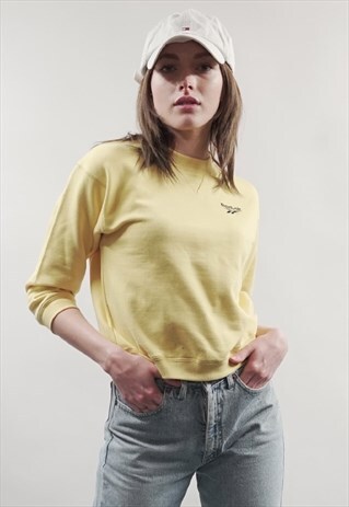 VINTAGE 90'S BRIGHT YELLOW REEBOK SWEATER