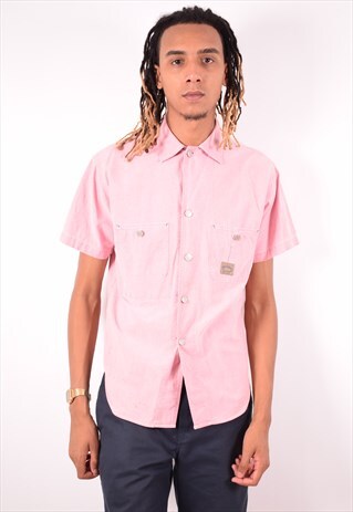 RALPH LAUREN MENS VINTAGE SHIRT MEDIUM PINK 90S