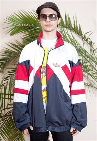 OLD SCHOOL D'N'B ZIP-UP, FUNNEL NECK COLLAR TRACKSUIT JACKET