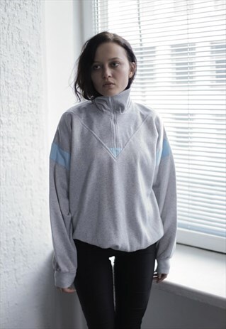 VINTAGE 90'S LIGHT GREY HIGH COLLAR JUMPER