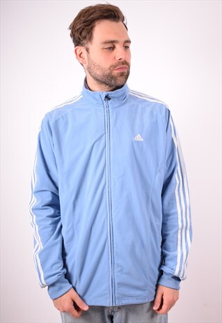ADIDAS MENS VINTAGE FLEECE TRACKSUIT TOP JACKET LARGE 90S