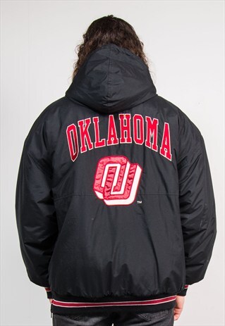 VINTAGE 90'S OKLAHOMA SOONERS AMERICAN FOOTBALL PADDED COAT