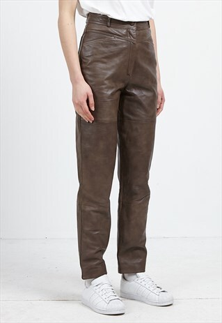 VINTAGE BROWN LEATHER TROUSERS BOTTOMS