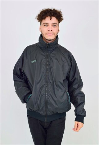 VINTAGE 90'S COLUMBIA BLACK AND GREEN REVERSIBLE COAT