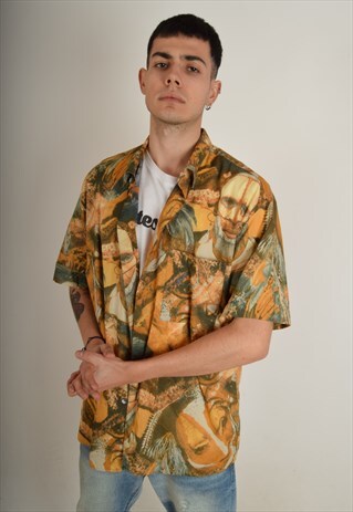 VINTAGE AUSTRALIAN SHIRT FESTIVAL PRINT MADE IN ITALY 2804