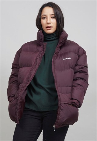 VINTAGE 90'S OVERSIZED REEBOK AUBERGINE DOWN PUFFER JACKET