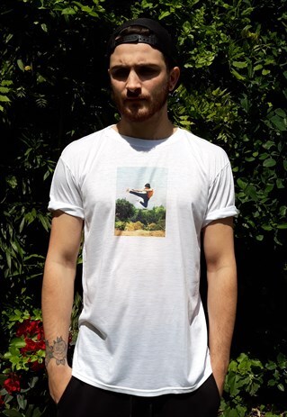 GRAPHIC 'KUNG FU' PRINT WHITE SHORT-SLEEVED T-SHIRT