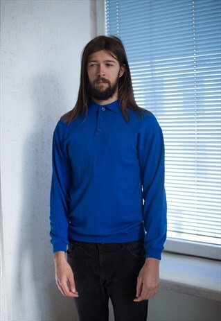 VINTAGE 90'S BRIGHT BLUE JUMPER