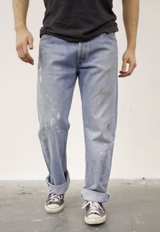VINTAGE BLUE LEVI'S 501 PAINT JEANS