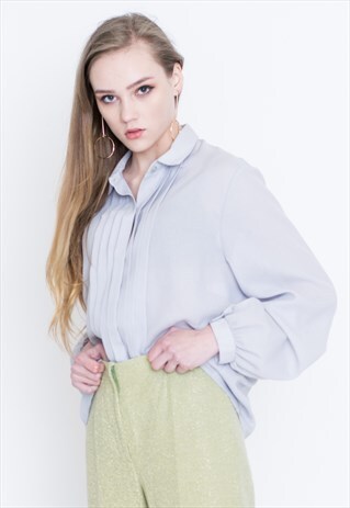 VINTAGE WHITE LONG SLEEVE RETRO SHIRT