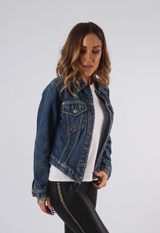 VINTAGE DENIM JACKET FRENCH CONNECTION UK 8 XS (5AG)