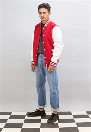VINTAGE AMERICAN PLAIN VARSITY BOMBER
