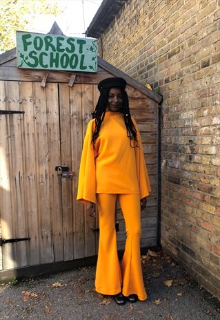 HANDMADE BRIGHT ORANGE COORD SET.