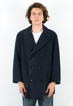 GANT Vintage S Men Jacket Car Trench Coat Mac Double Breast