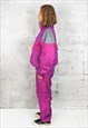 SKI JUMPSUIT, 90'S TWO PIECES SKI SUIT, IN SHINY PINK A