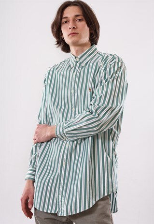 90'S VINTAGE MENS POLO RALPH LAUREN LONG SLEEVE CASUAL SHIRT