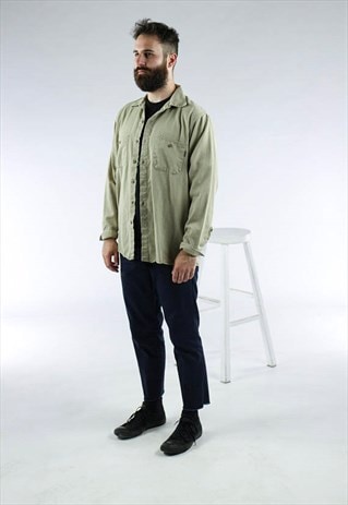 OVERSIZED BEIGE BUTTON UP / COTTON BUTTON UP SHIRT
