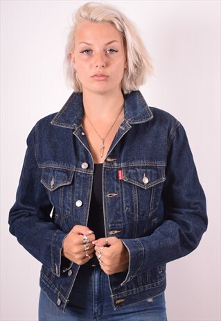 WOMENS VINTAGE DENIM JACKET MEDIUM BLUE 90S