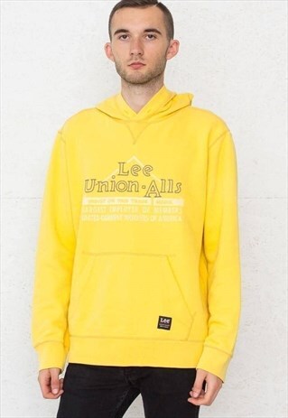 VINTAGE YELLOW LEE HOODIE SWEATSHIRT